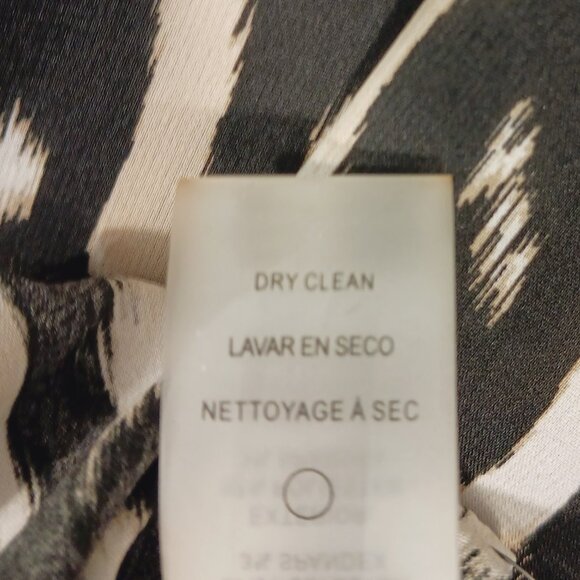 Calvin Klein XL Leopard Long Sleeve Top W/ Ruffled Sleeve Hem, 1/4 Button Front - Picture 15 of 16